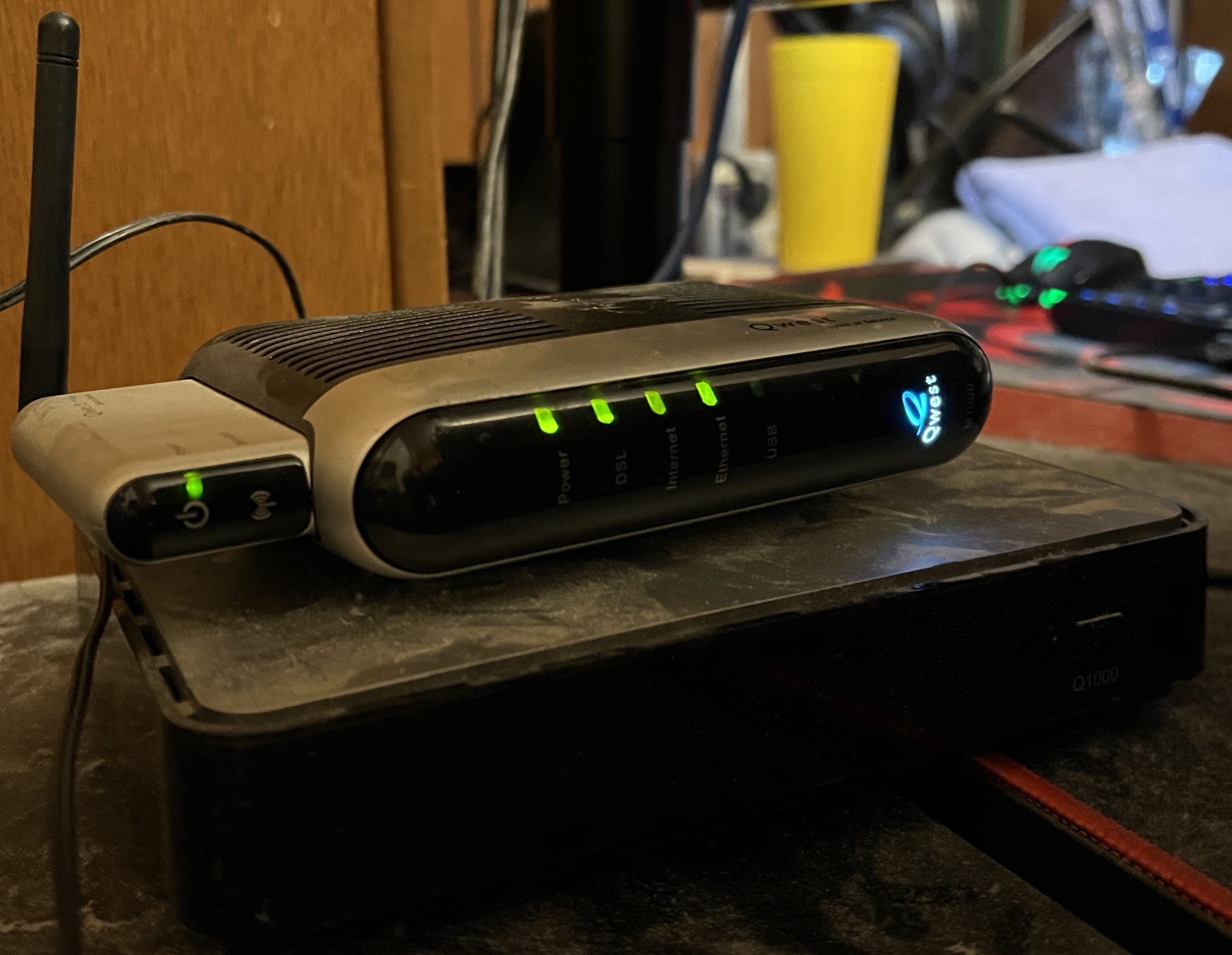An early home DSL router with a single antenna