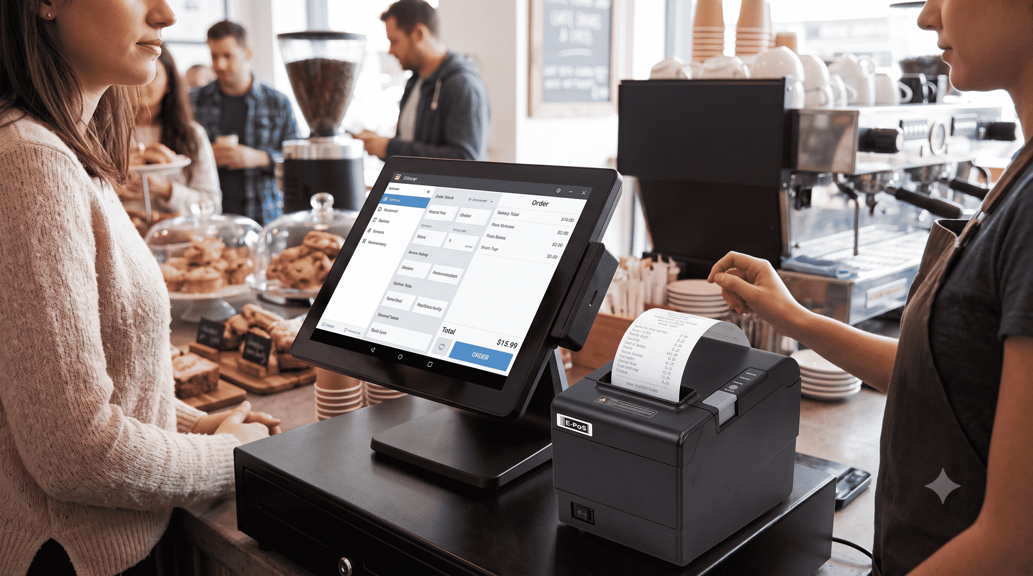 NANOsoft EPOS till at a busy hospitality counter